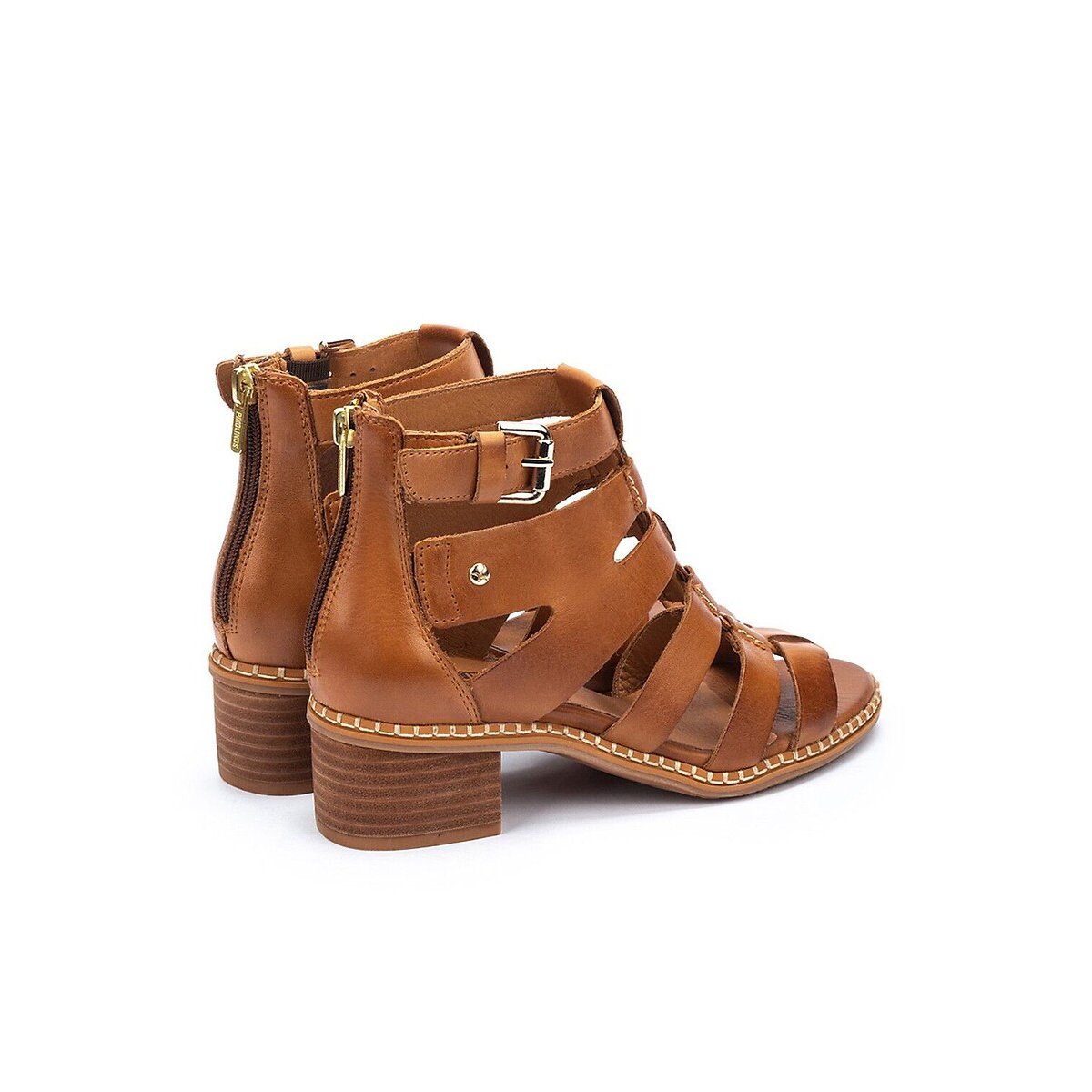 Sandales en cuir à talon, BLANES cognac, PIKOLINOS