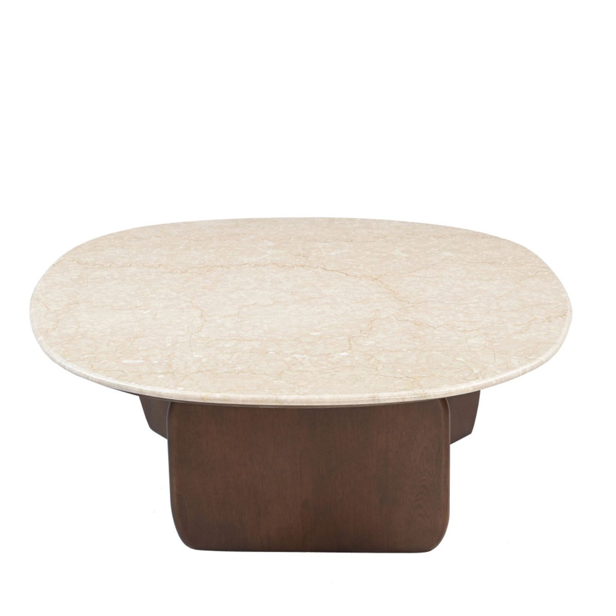 Table basse en marbre et bois massif- DALILA blanc ivoire, DRAWER