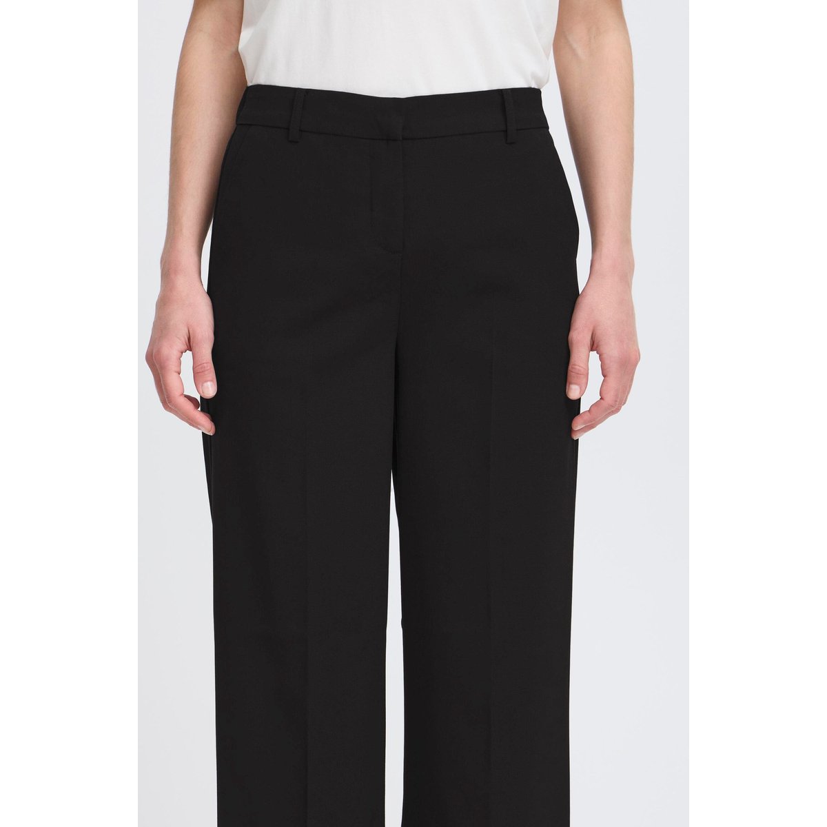 Pantalon coupe classique, jambes droites noir, B.YOUNG