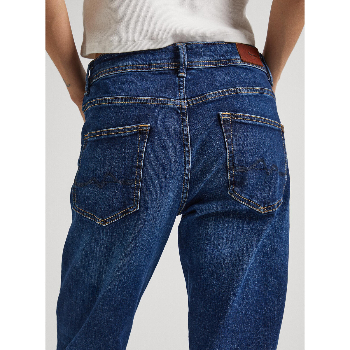 Jean droit tapered taille haute VIOLET dark blue, PEPE JEANS