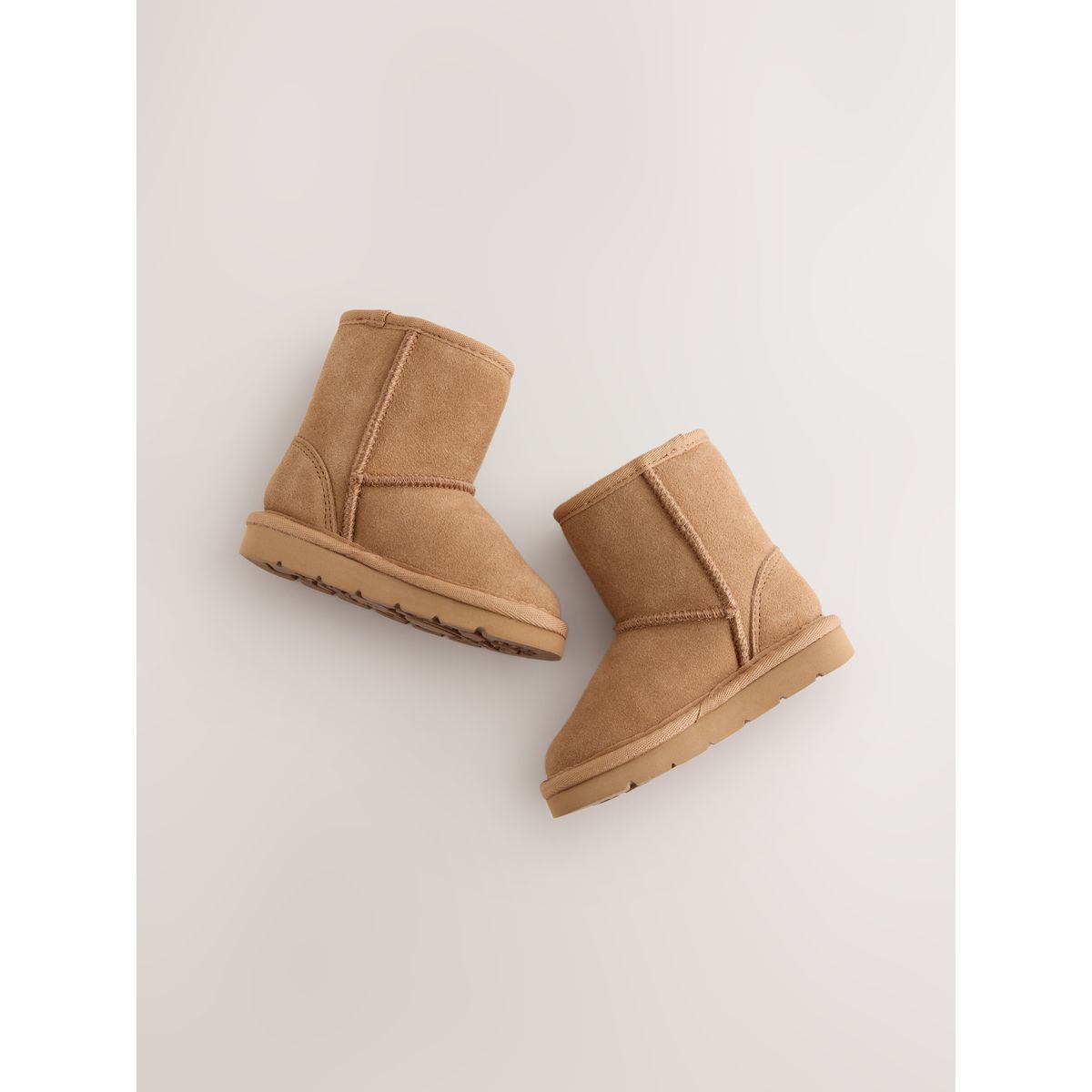 Bottes hautes à enfiler en daim déperlant marron fauve, NEXT