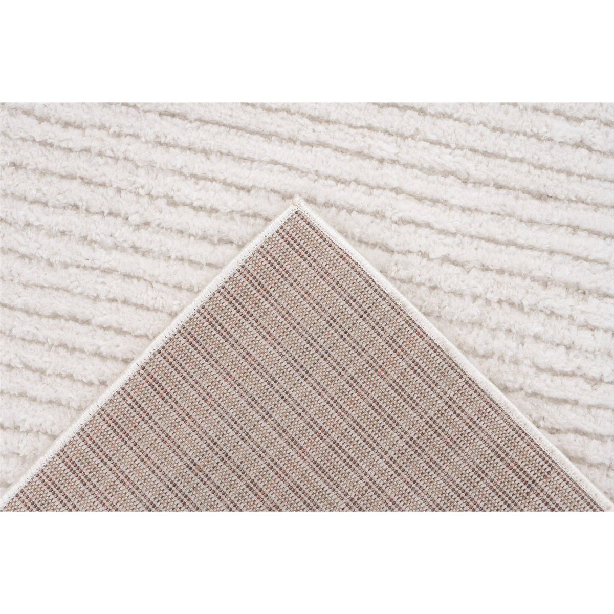 Tapis poils courts style scandinave, Rayures ivoire doux légèrement chiné, ARTE ESPINA