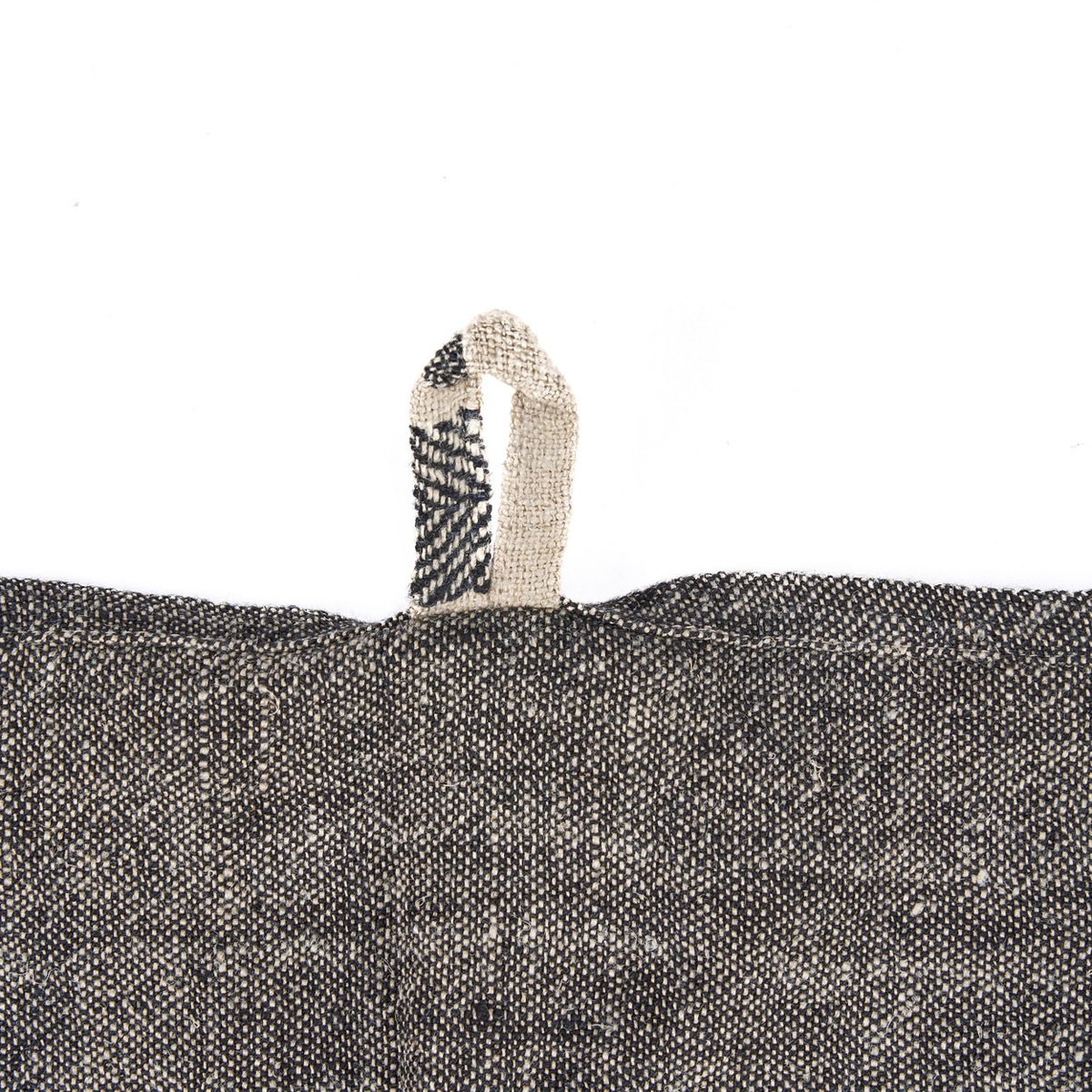 Torchon en lin LINEN SMUDGE noir beige, BAZAR BIZAR