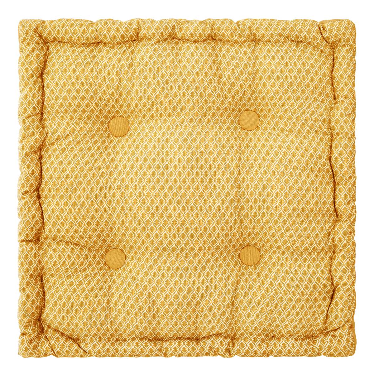 Coussin de sol en coton capitonné OTTO jaune, ATMOSPHERA