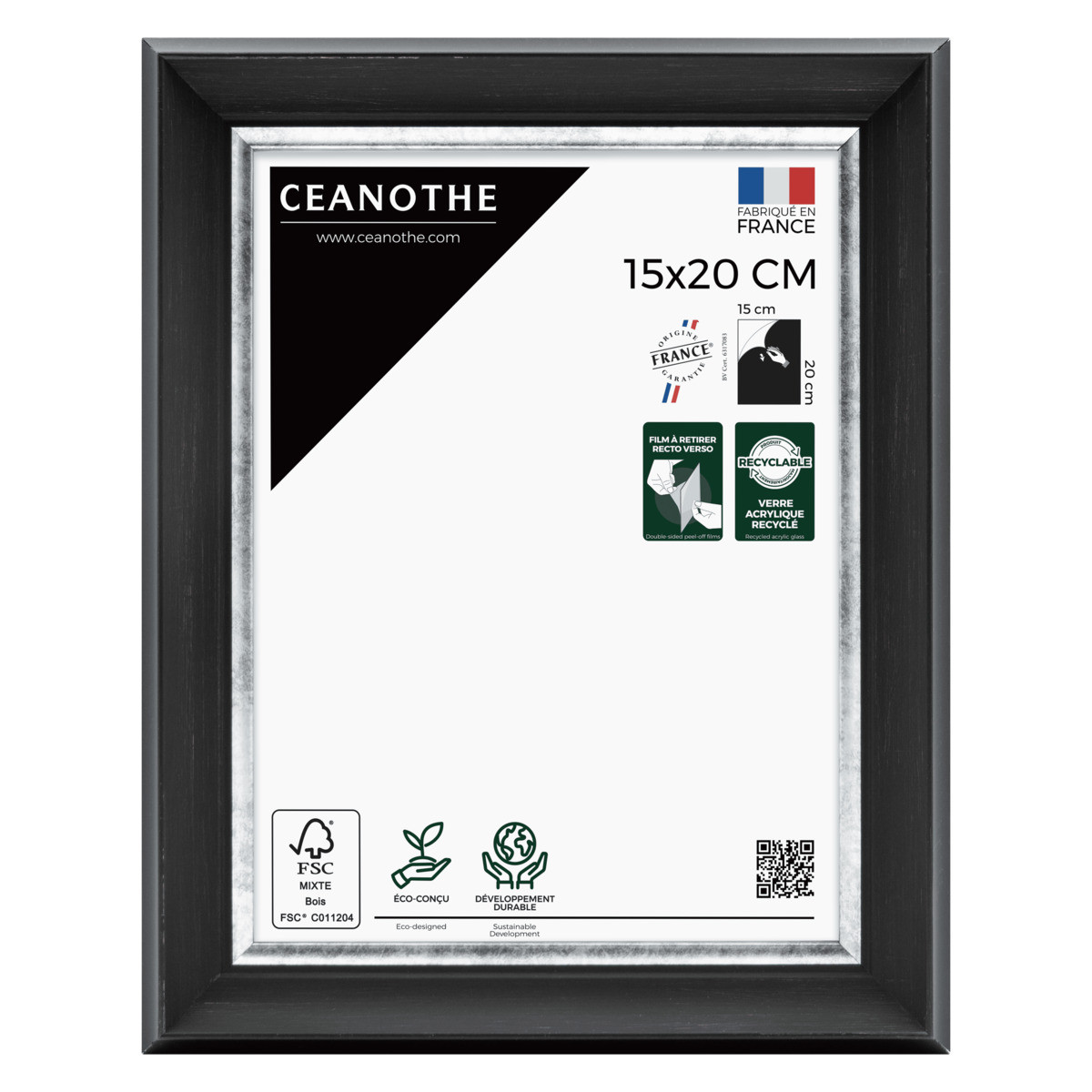 Cadre Photo En Résine Recyclée PANDORE argent, CEANOTHE