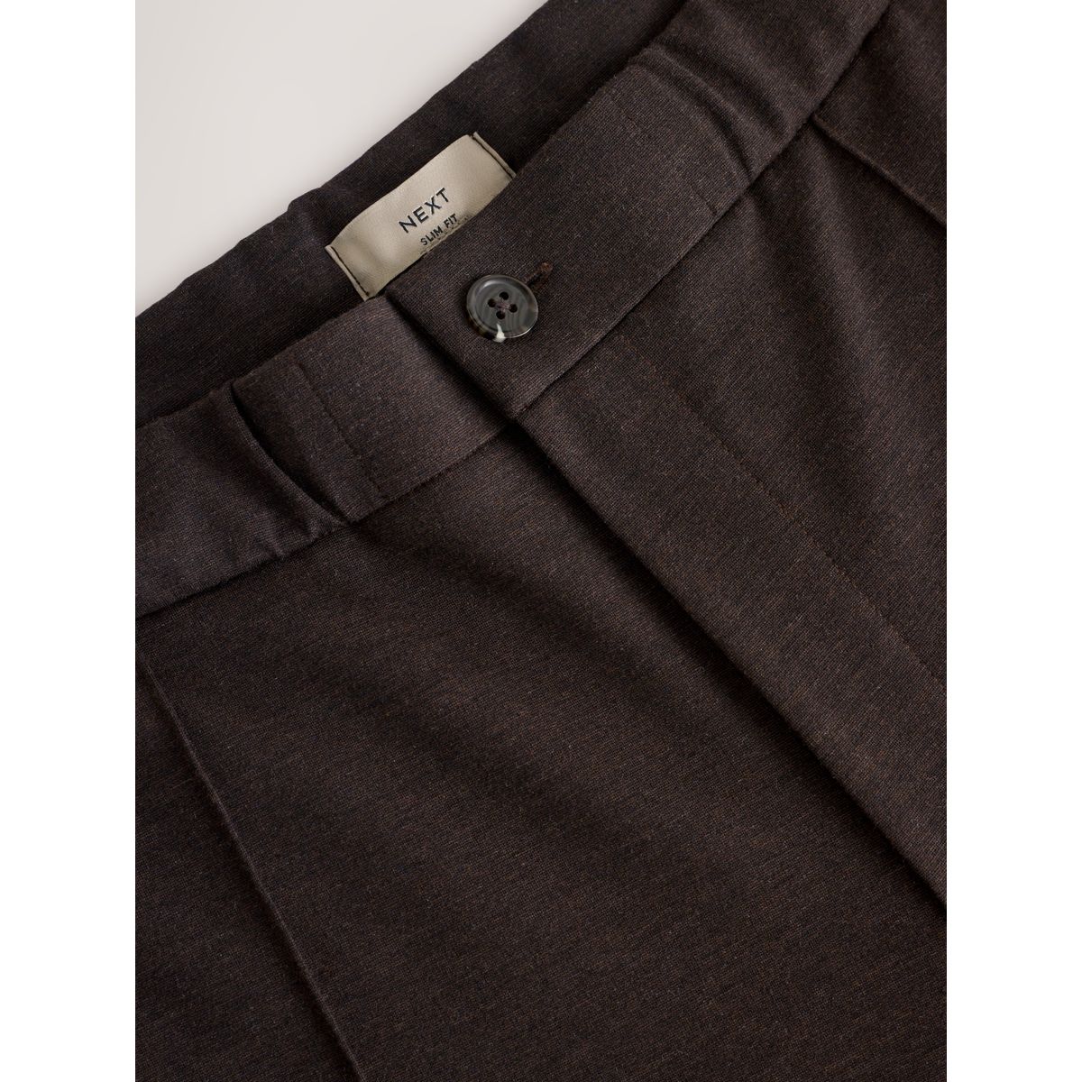 Pantalon habillé à taille élastique et laine marron, NEXT