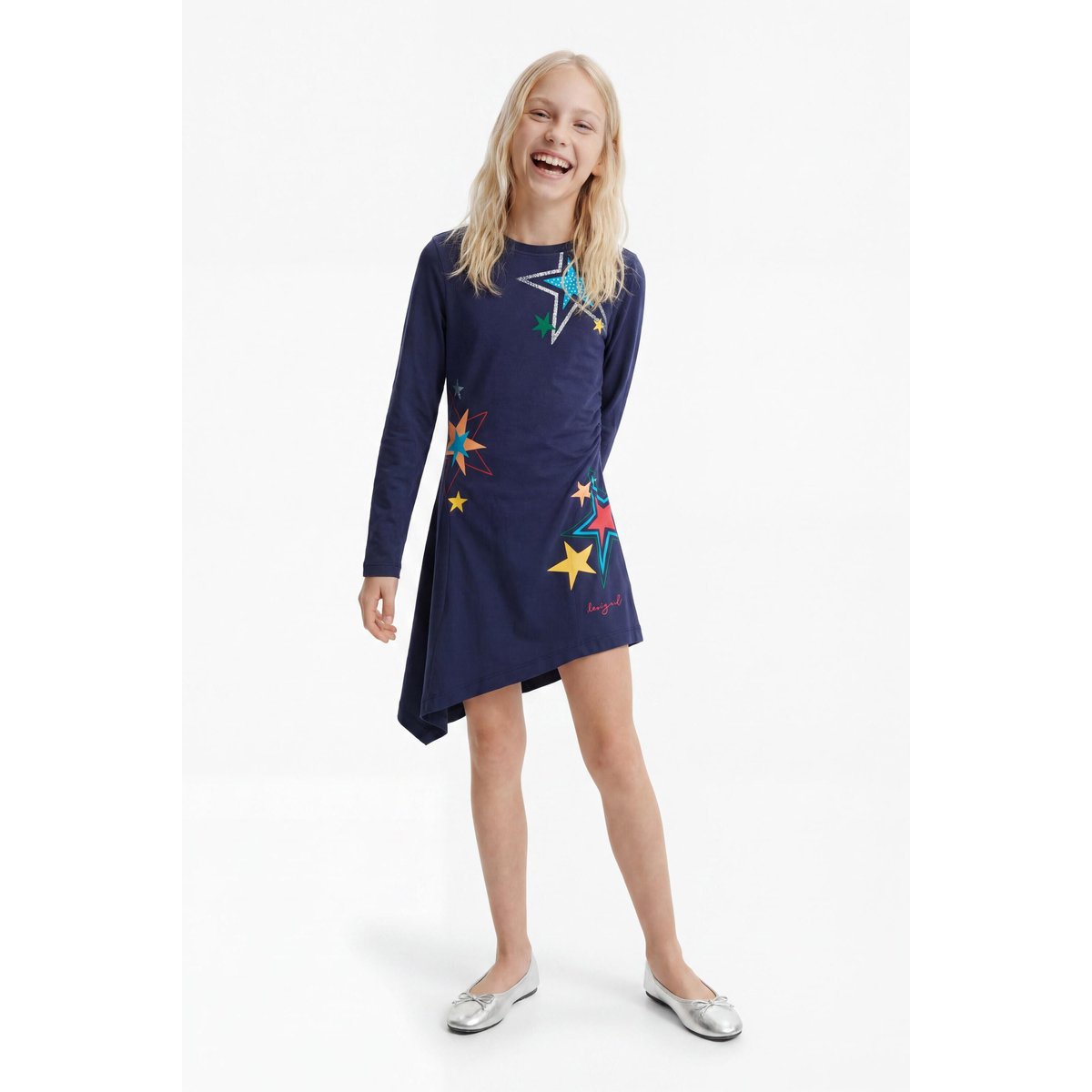 robe en maille étoiles bleu, DESIGUAL