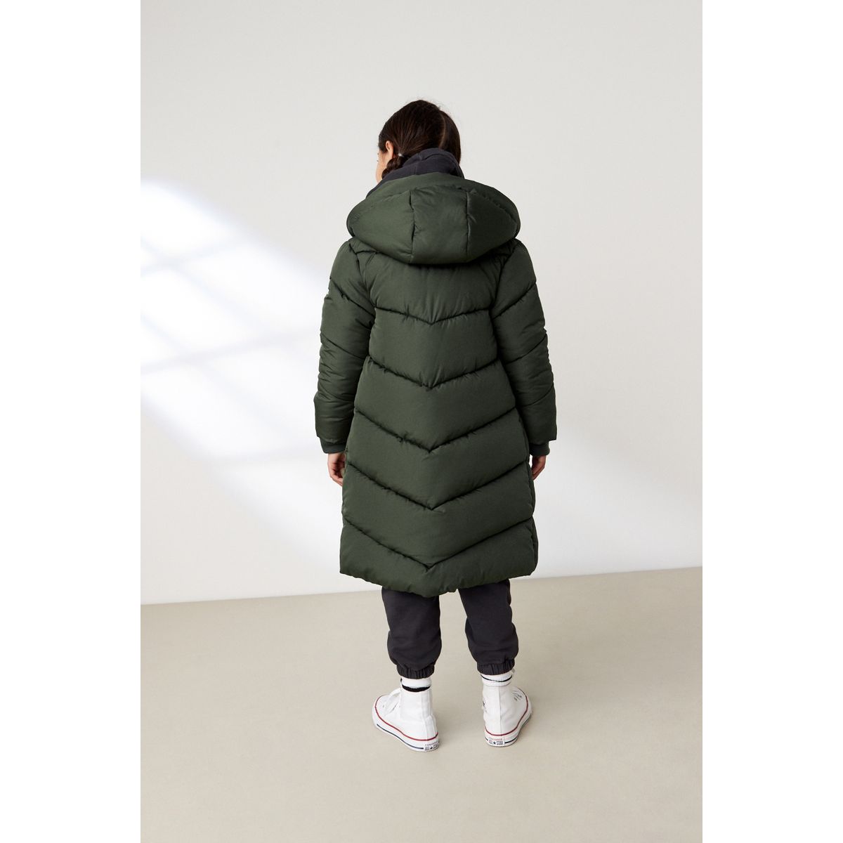 Veste matelassée imperméable à motif chevron vert kaki, NEXT