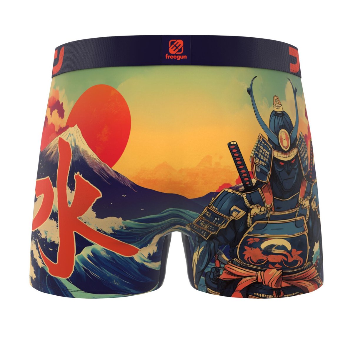 Lot De 3 Boxers Manga Estampe rouge/orange/jaune/beige/bleu, FREEGUN
