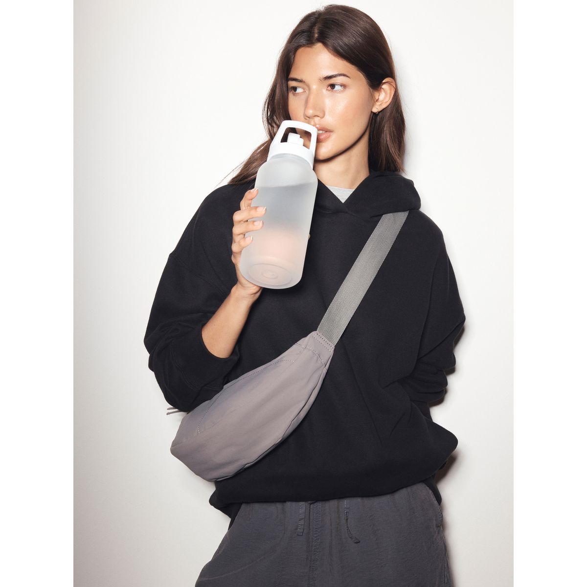 Sweat à capuche style sport enfiler noir, NEXT