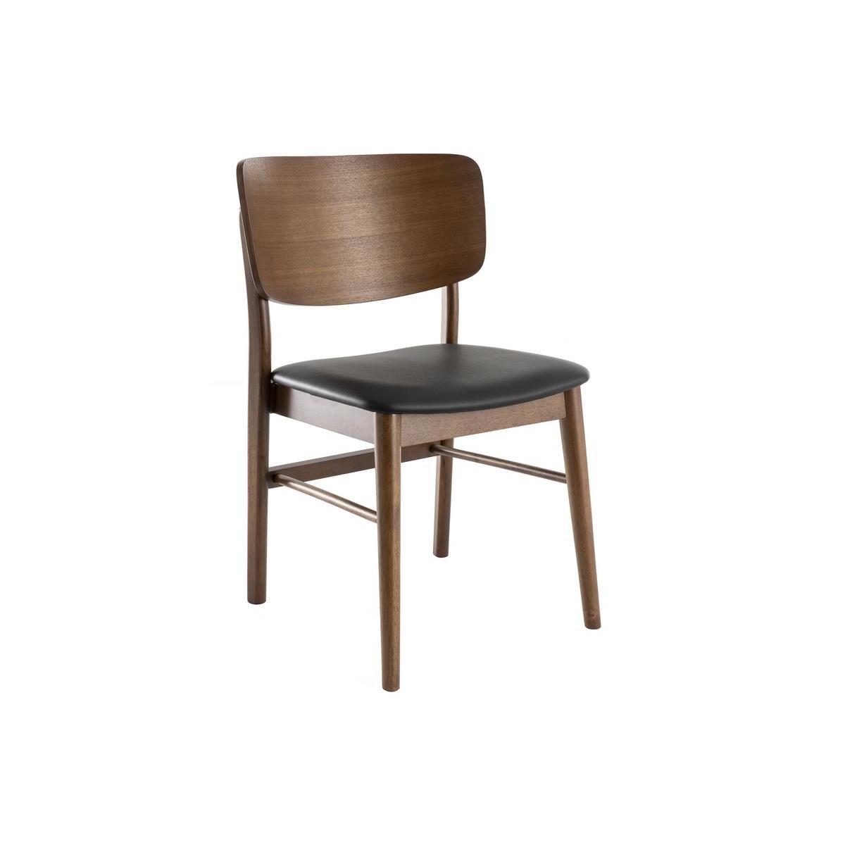 Chaises scandinaves en bois (lot de 2) SHELDON noyer / noir, MILIBOO