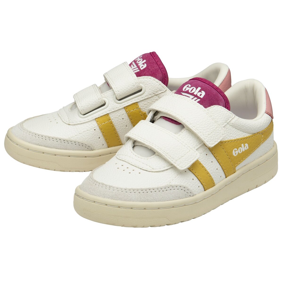 Baskets Falcon Strap blanc/jaune, GOLA