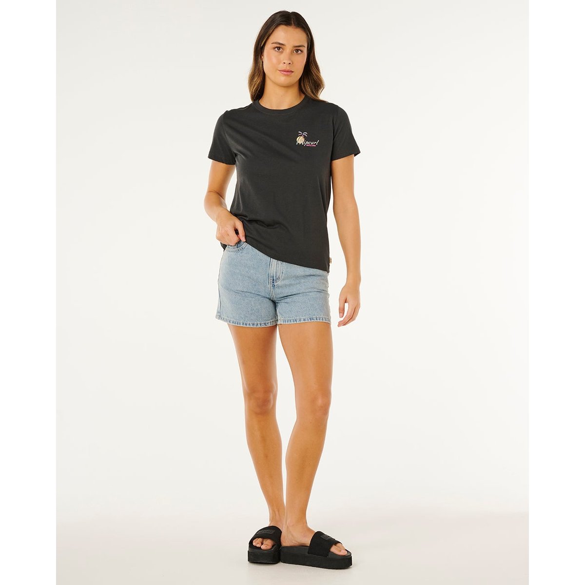 T-shirt TIDE Line noir délavé, RIP CURL