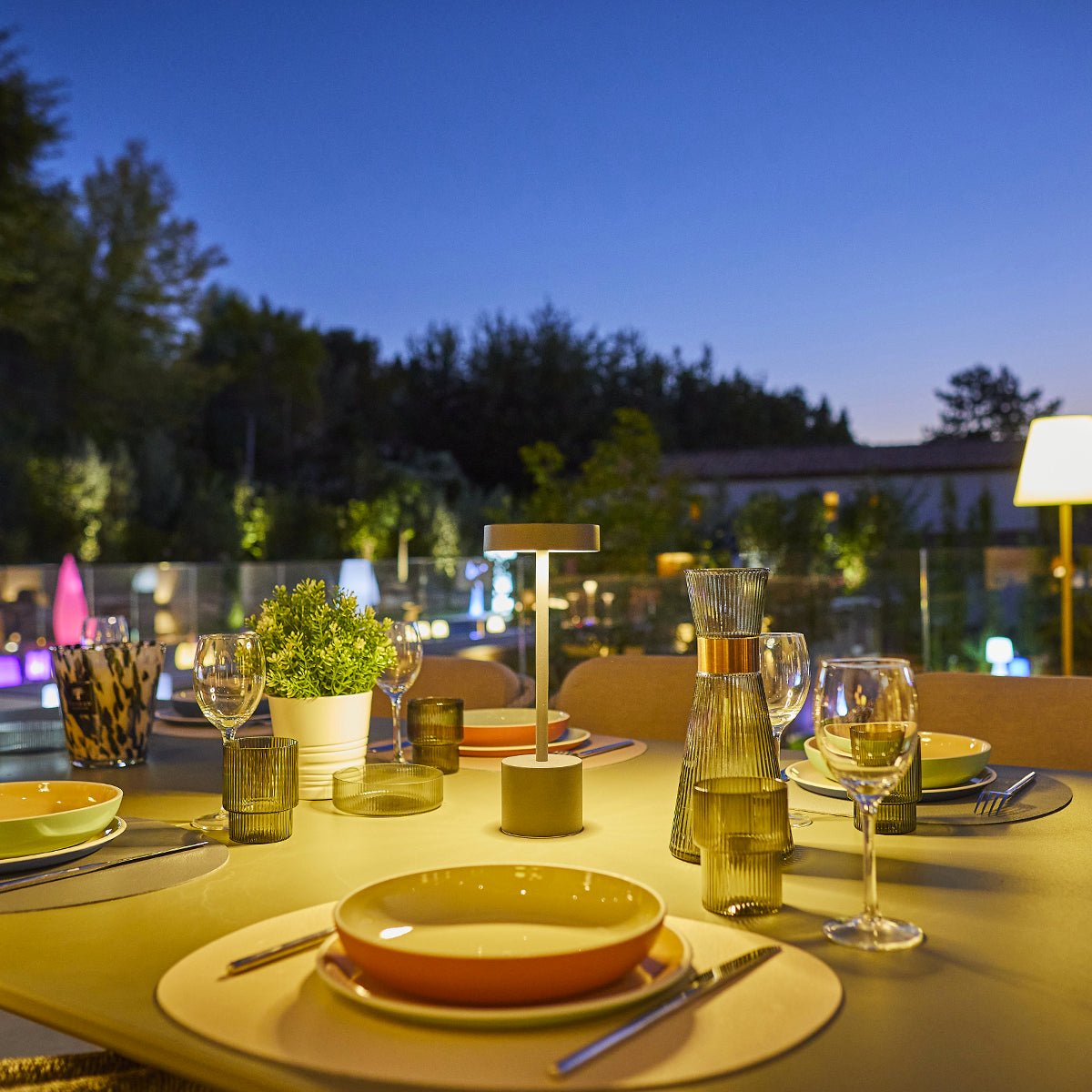 Lampe de table sans fil touch LED ROBY gris, LUMISKY