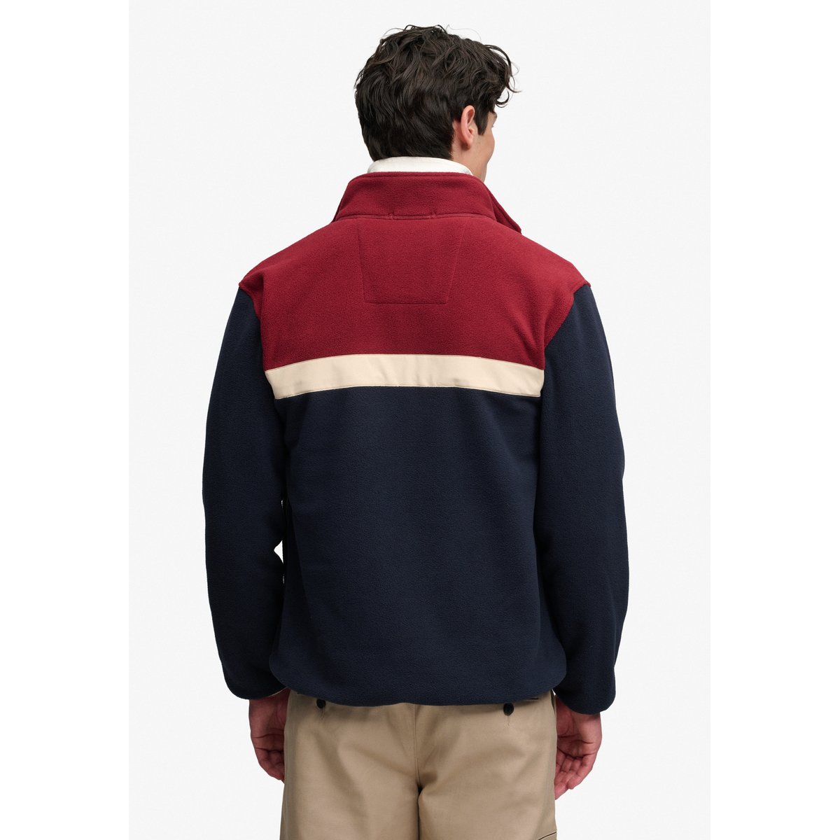 Polaire Tricolore Zippée Coupe Décontractée bleu marine éclipse/rouge, SUPERDRY