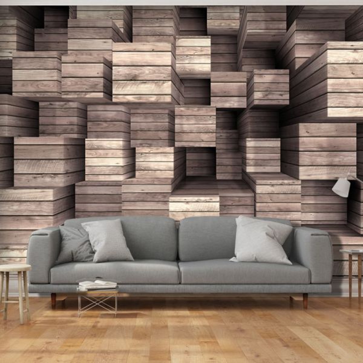Papier peint intissé panoramique Wooden Finesse multicouleur, EDEN