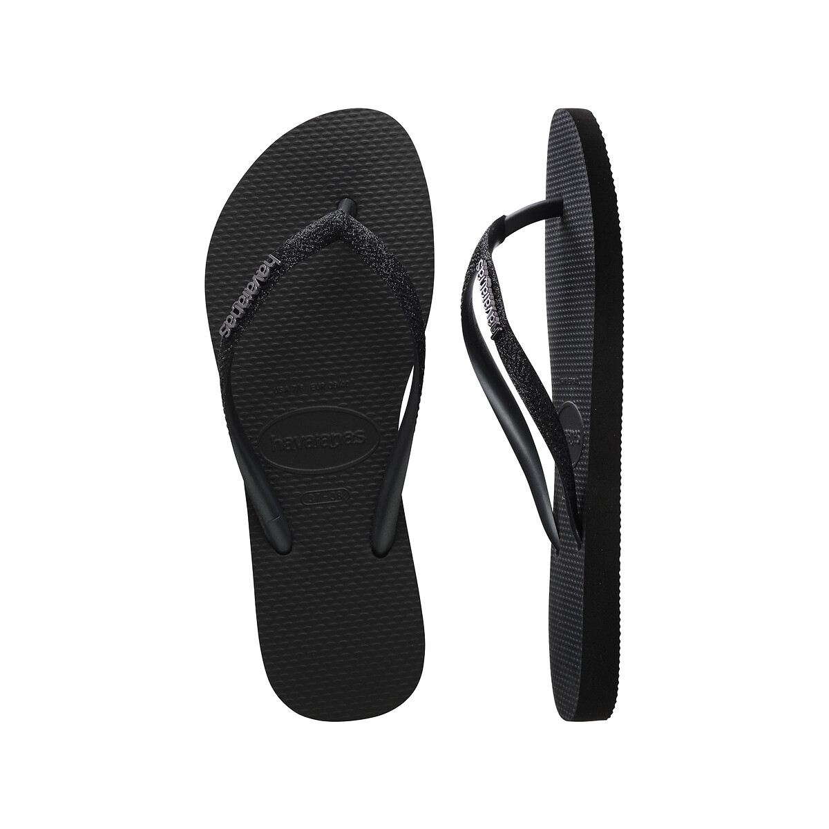 Tongs Slim Glitter II noir métallisé, HAVAIANAS
