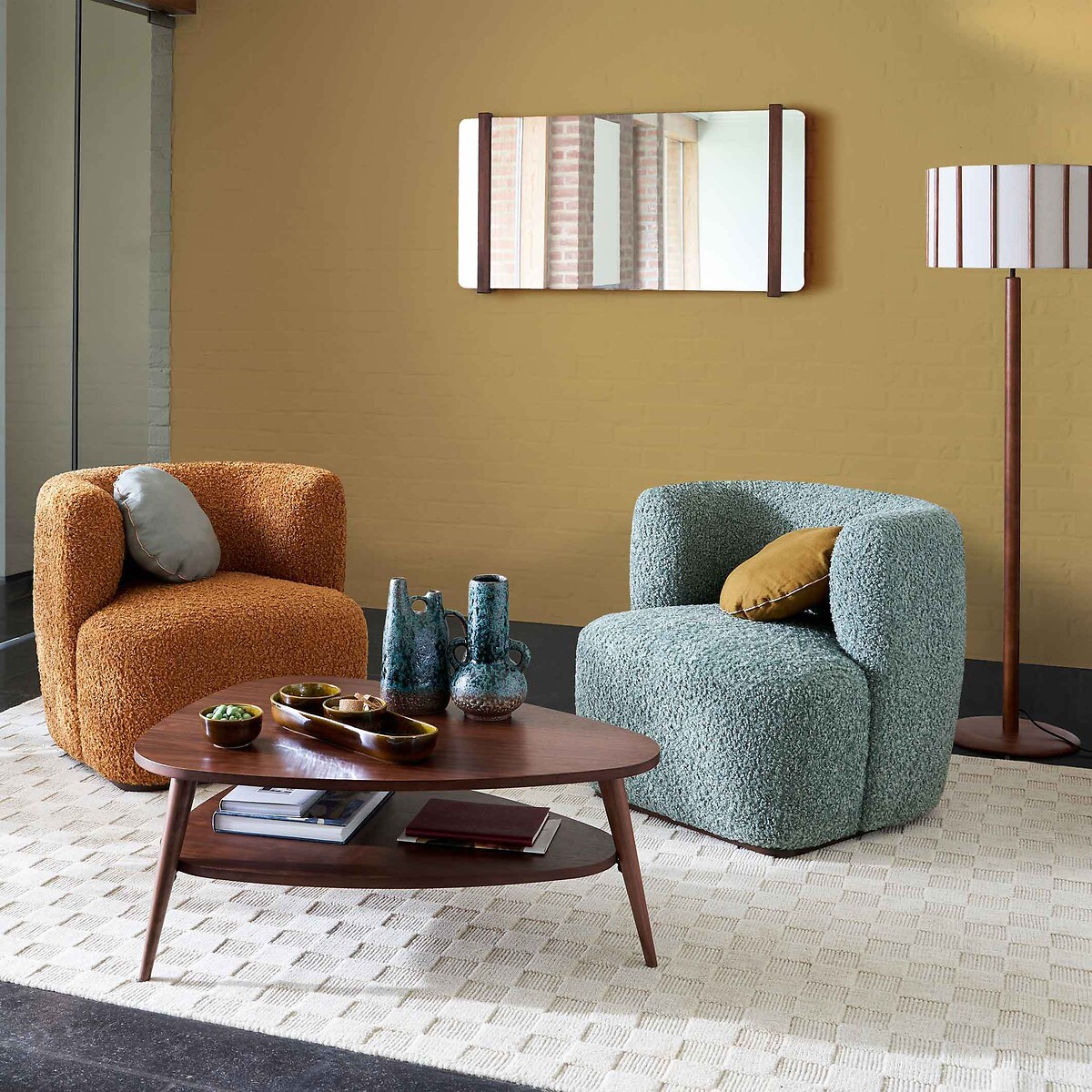 Fauteuil bouclette, Nidou caramel, LA REDOUTE INTERIEURS