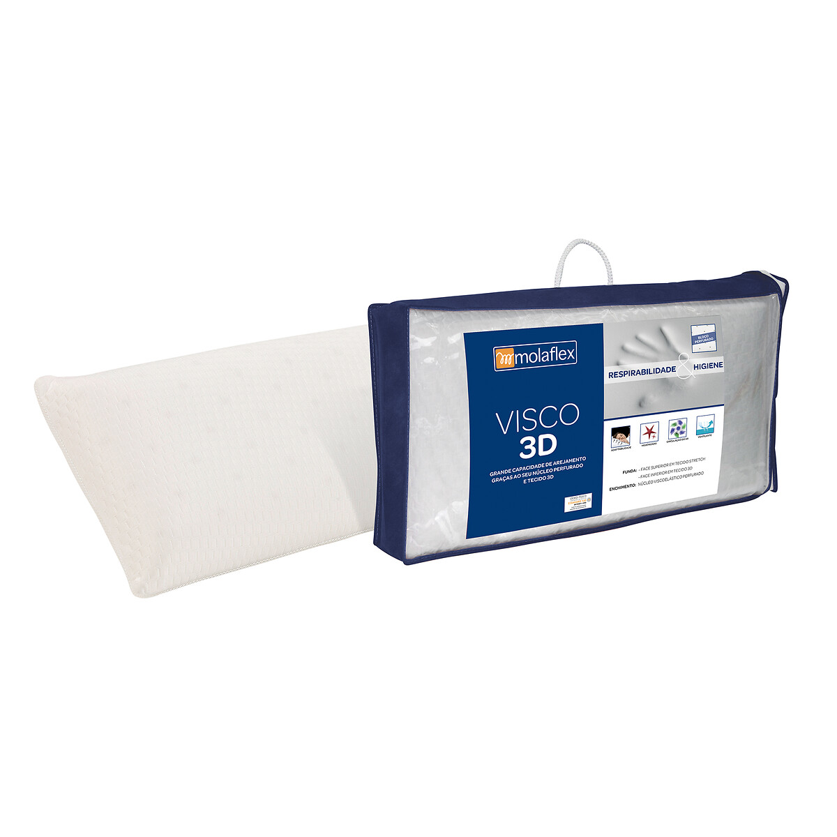 Almofada Visco 3D, MOLAFLEX branco, MOLAFLEX