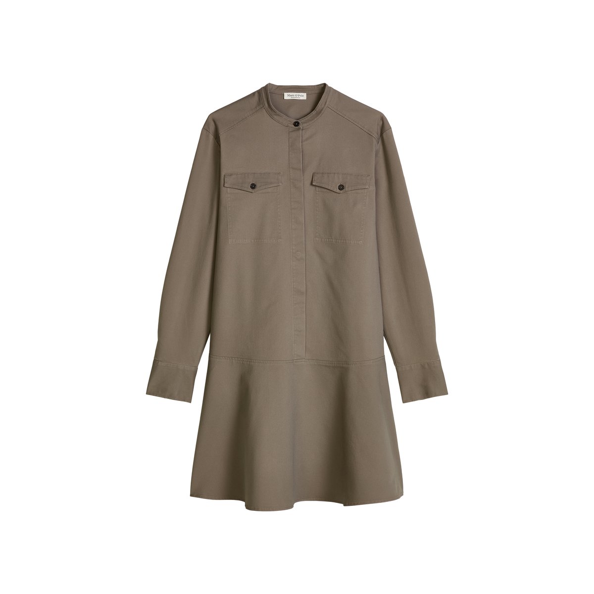 Robe courte relaxed en sergé de coton brossé marron, MARC O'POLO
