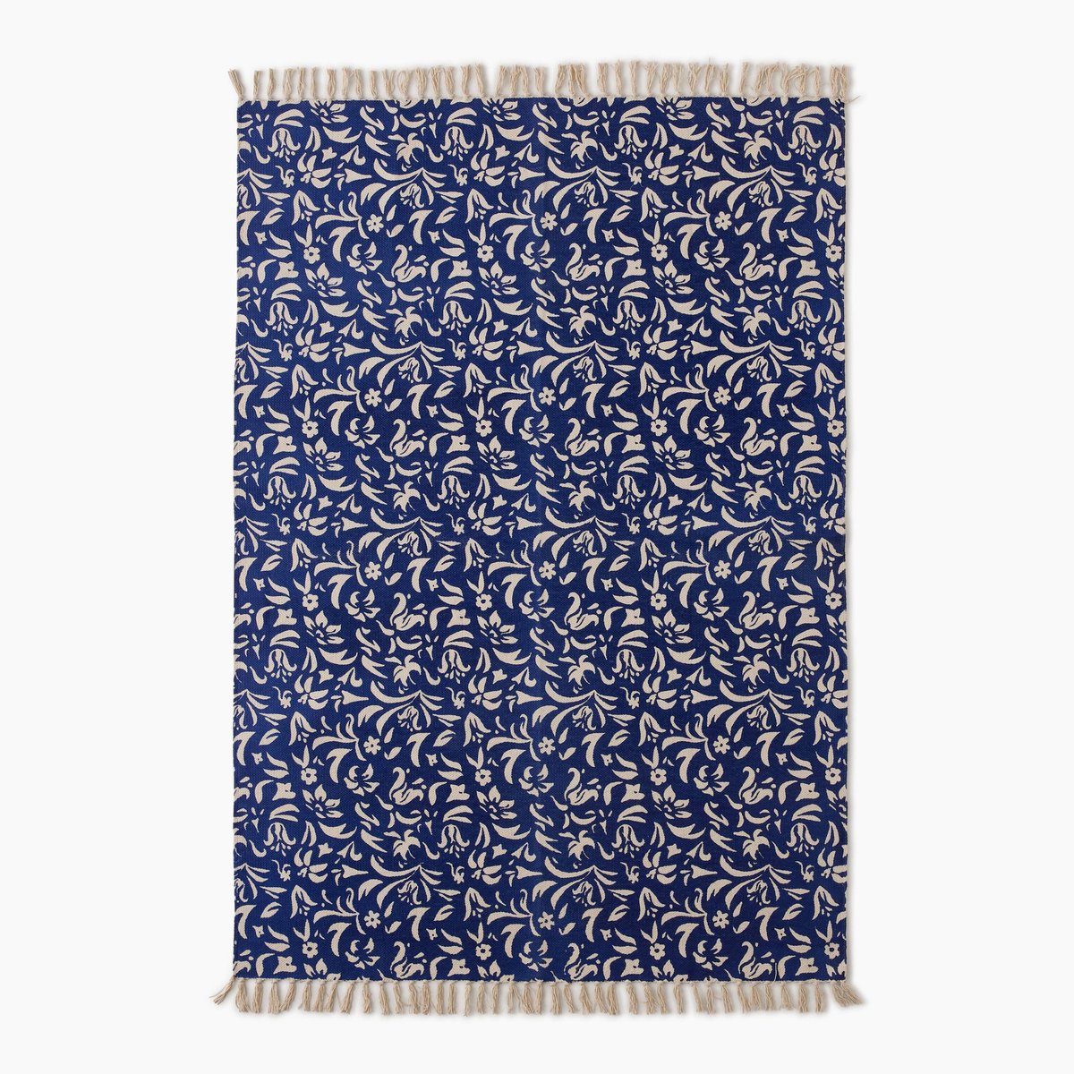 Tapis à imprimé fleurs, 120x180cm, 100% coton electrique, MONOPRIX