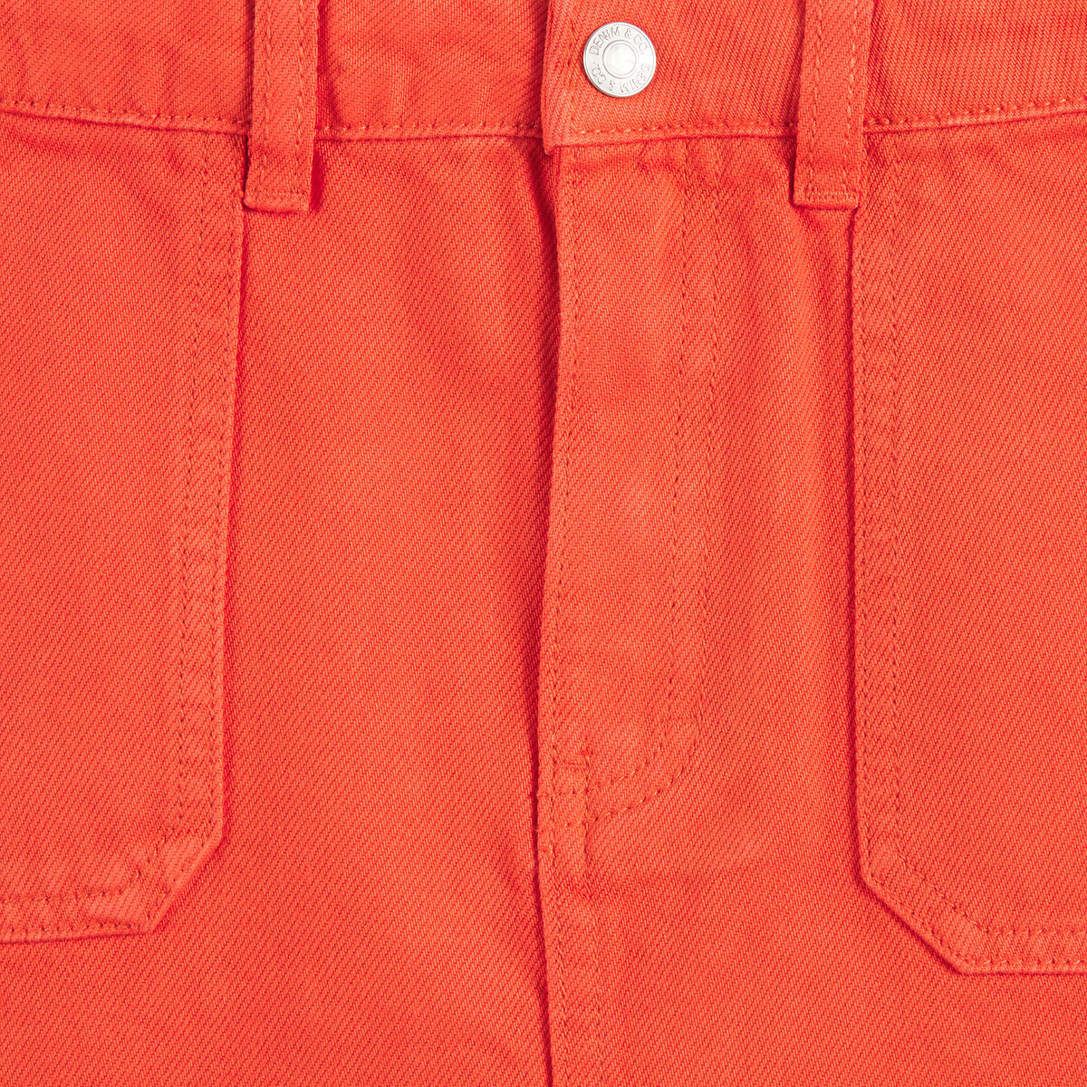 Jupe droite et courte, en twill rouge, LA REDOUTE COLLECTIONS