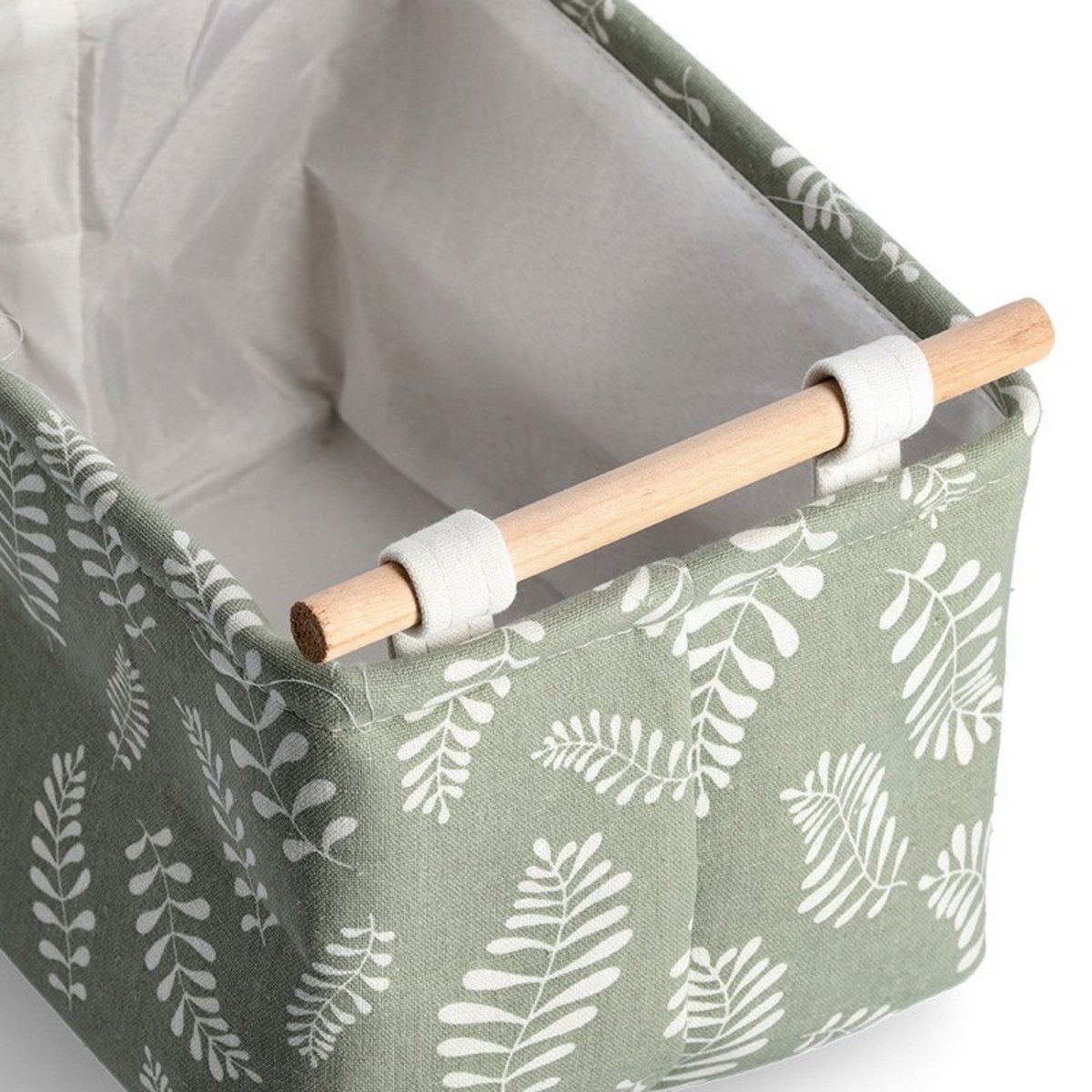 Panier tissu imprimé vert, ZELLER PRESENT