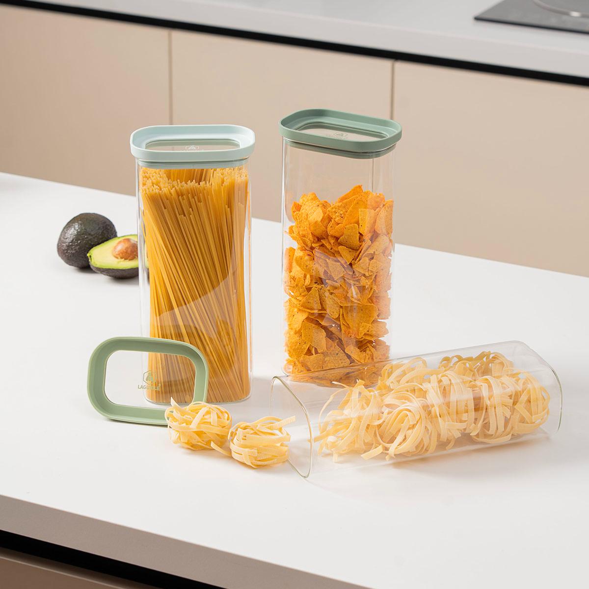 Lot de 3 bocaux en verre 2000 ml - Pure vert, LAGUIOLE CUISSON