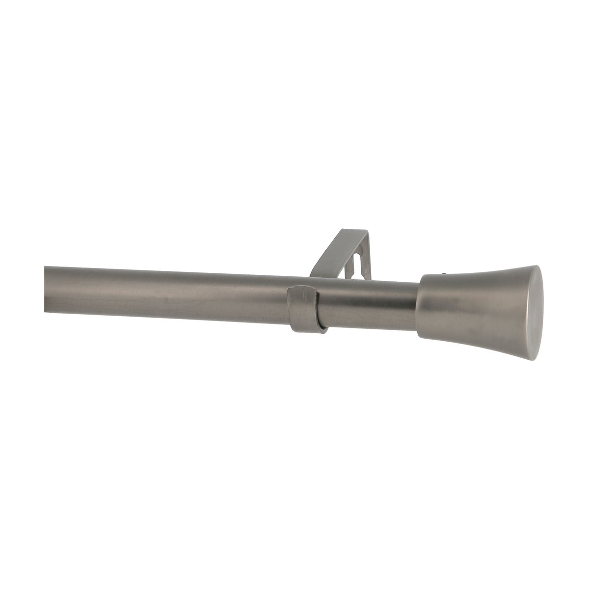 Kit tringle à rideaux extensible D28/25 à pommeaux en métal argent, MOBOIS