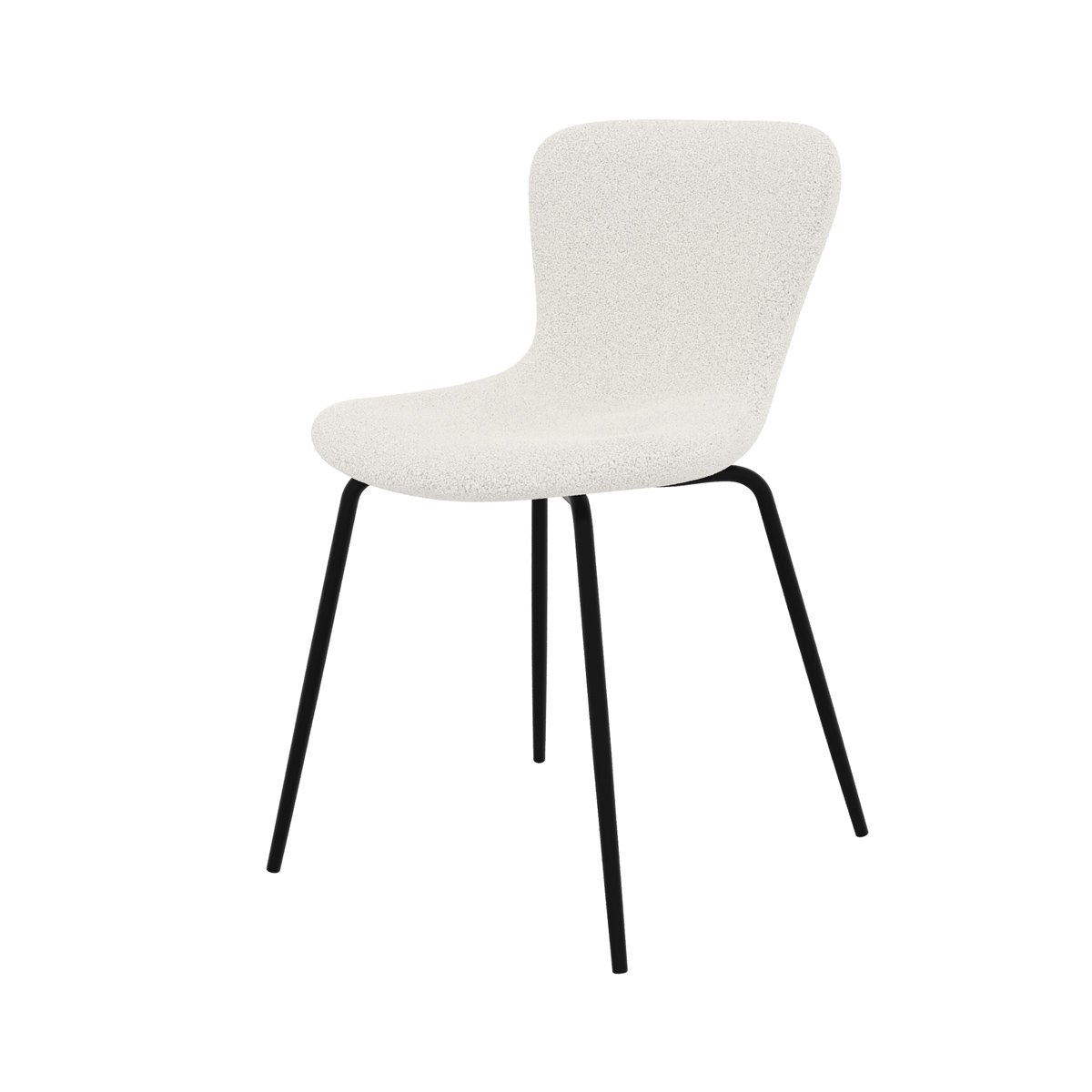 Lot de 2 chaises et pieds en métal - KOKO blanc, pieds noirs, MAISON PAVANE