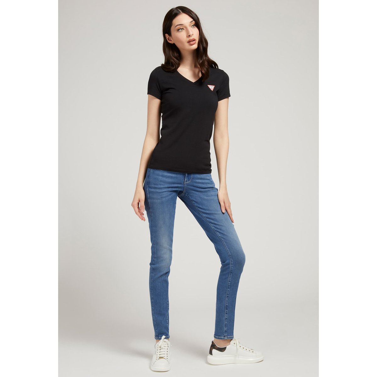 T-Shirt Logo Triangulaire noir, GUESS