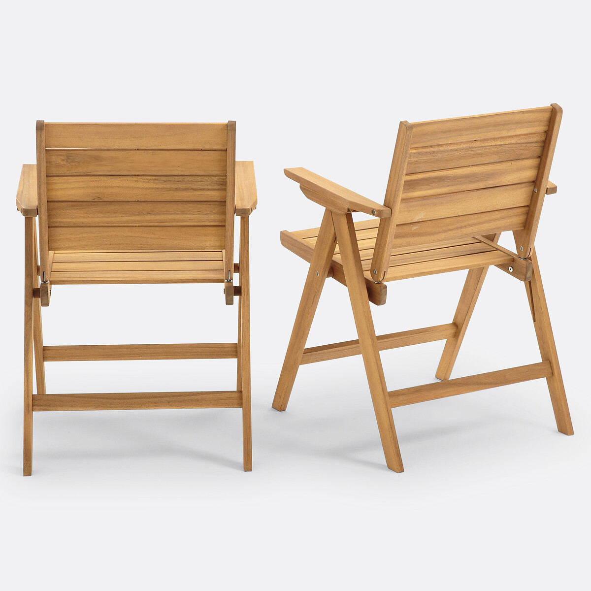 2 fauteuils pliants Réalto, en acacia acacia, LA REDOUTE INTERIEURS