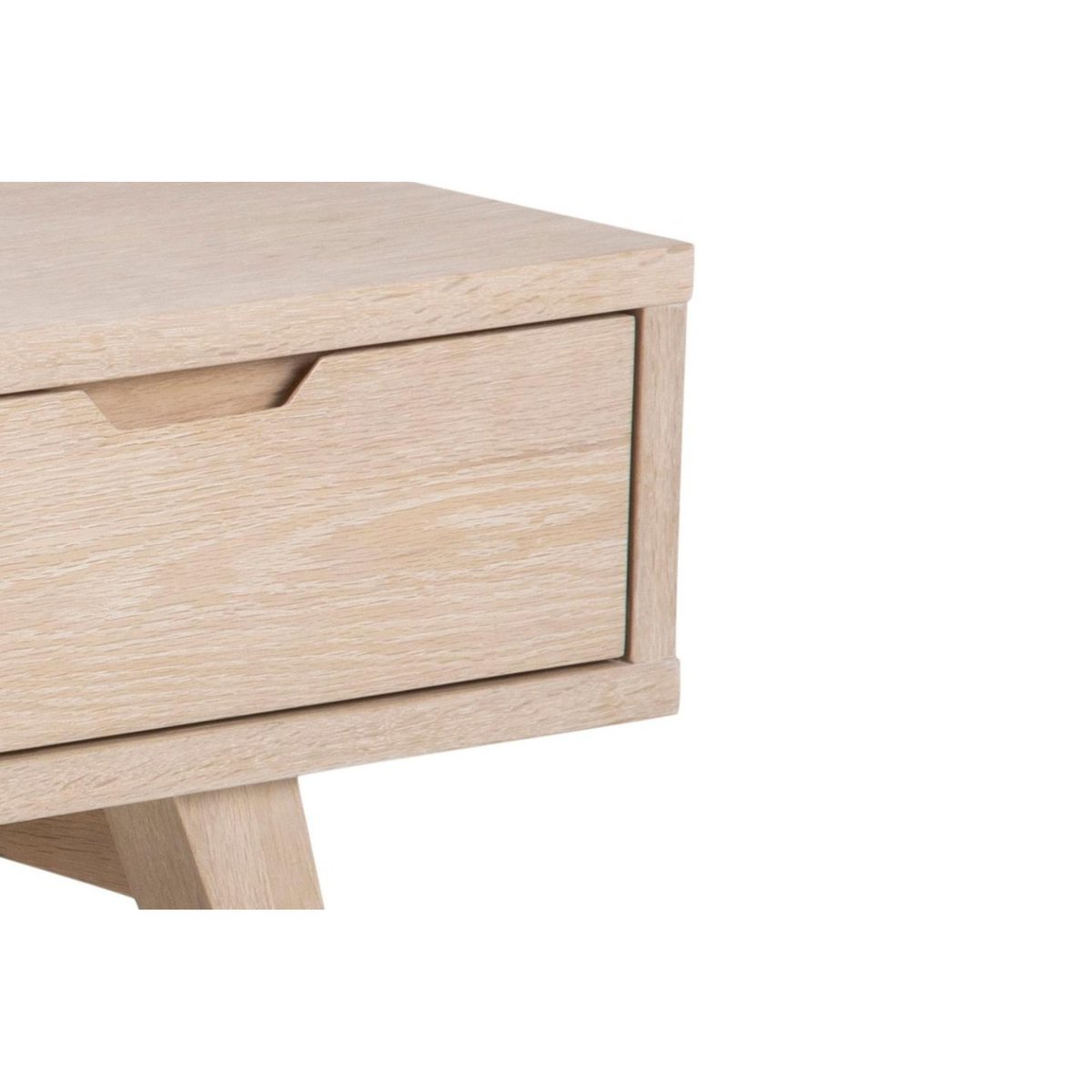 Meuble TV scandinave en chêne blanchi - ALISIA bois clair, HELLIN, DEPUIS 1862