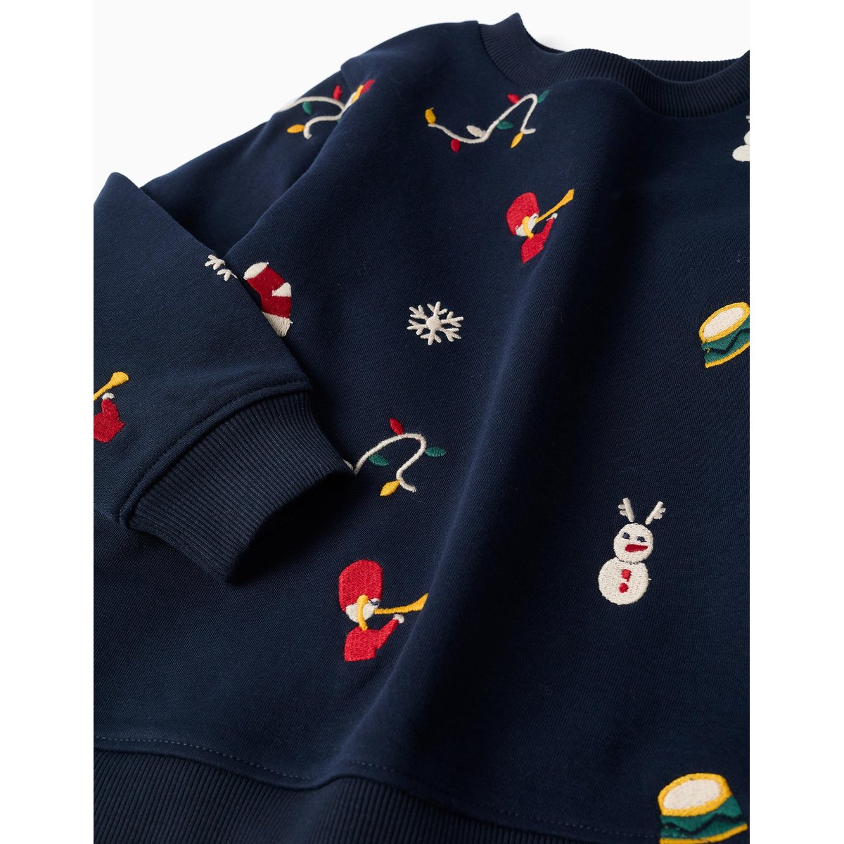 Sweat en coton peigné avec motif festif bleu foncé, ZIPPY