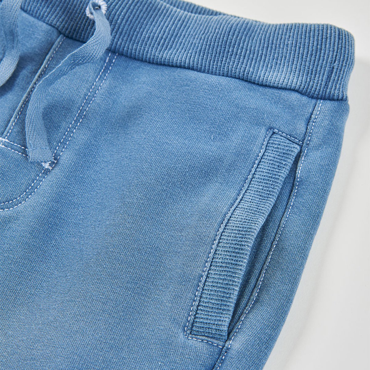 Pantalon garçon en molleton denim bleu, BOBOLI