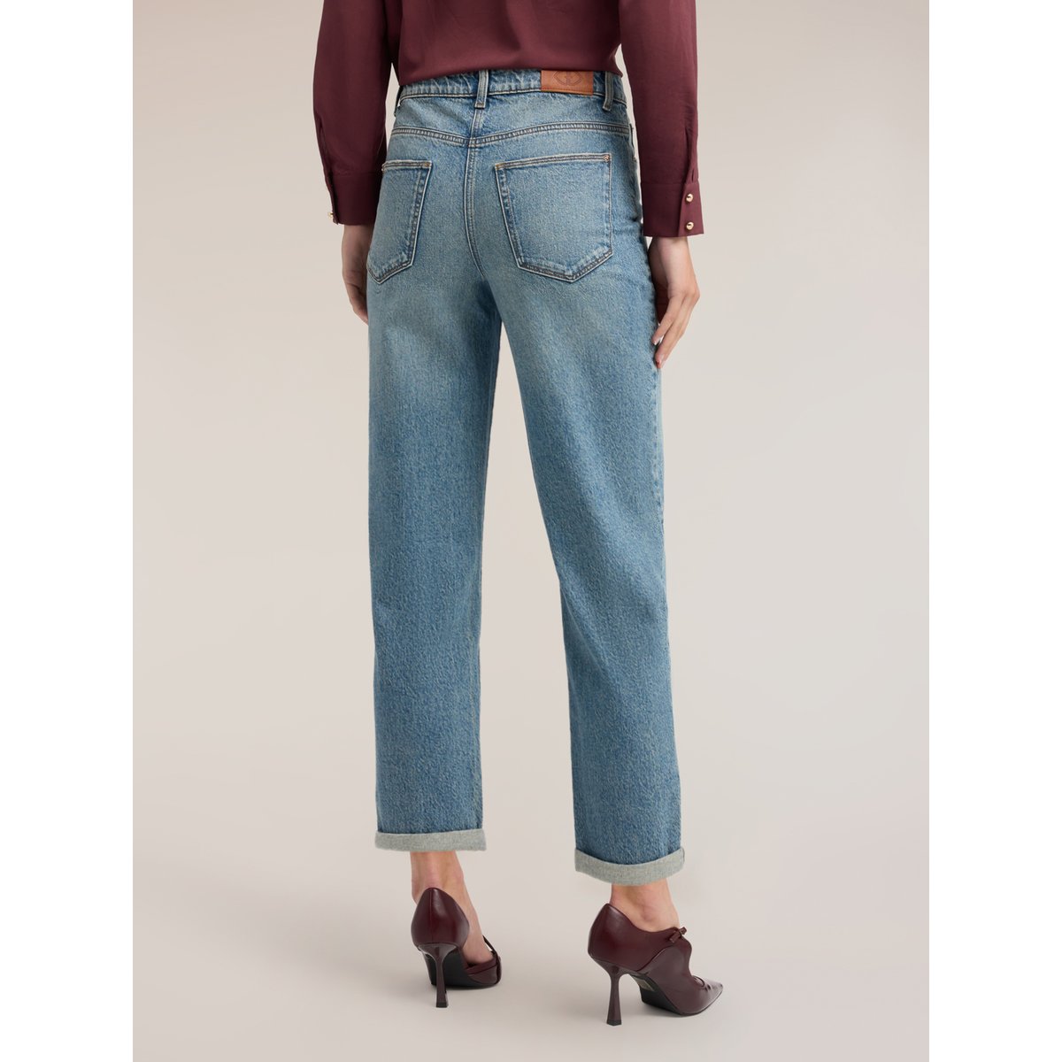 Jean boyfriend avec revers light - blue, MOTIVI