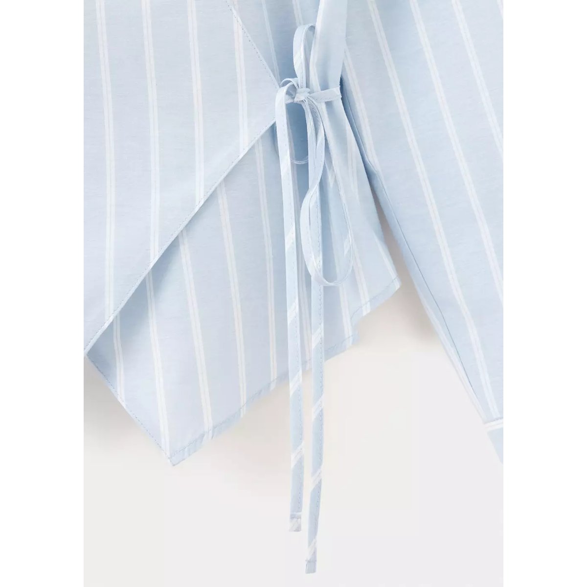 Chemise coton mélangé rayures bleu ciel, MANGO TEEN