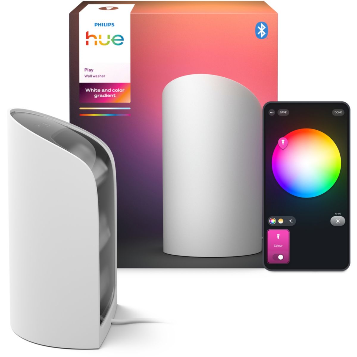 Lampe connectée Play Wall washer Blanc White&Color gradi couleur unique, PHILIPS HUE