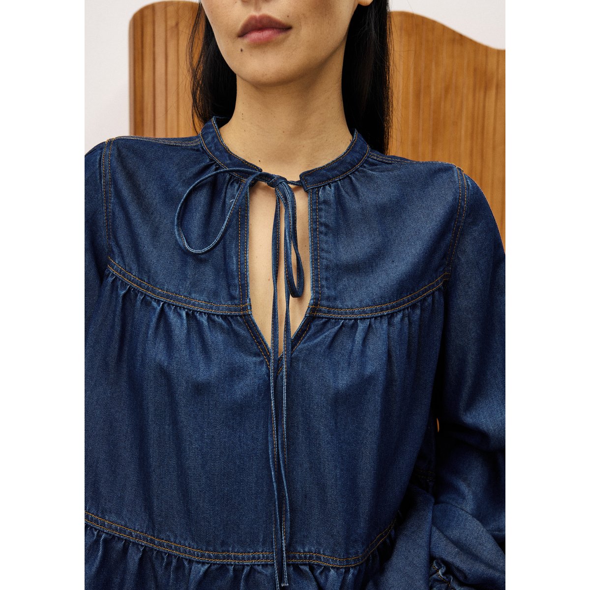 Blouse CIXOUS bleu jean, FRNCH