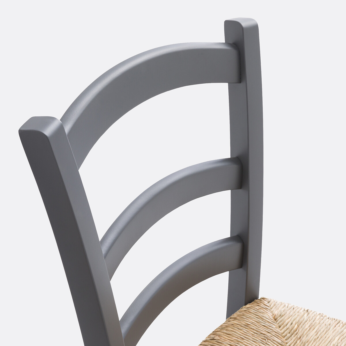 Lot de 2 chaises paysannes, en hêtre massif, PERRINE gris, SO'HOME