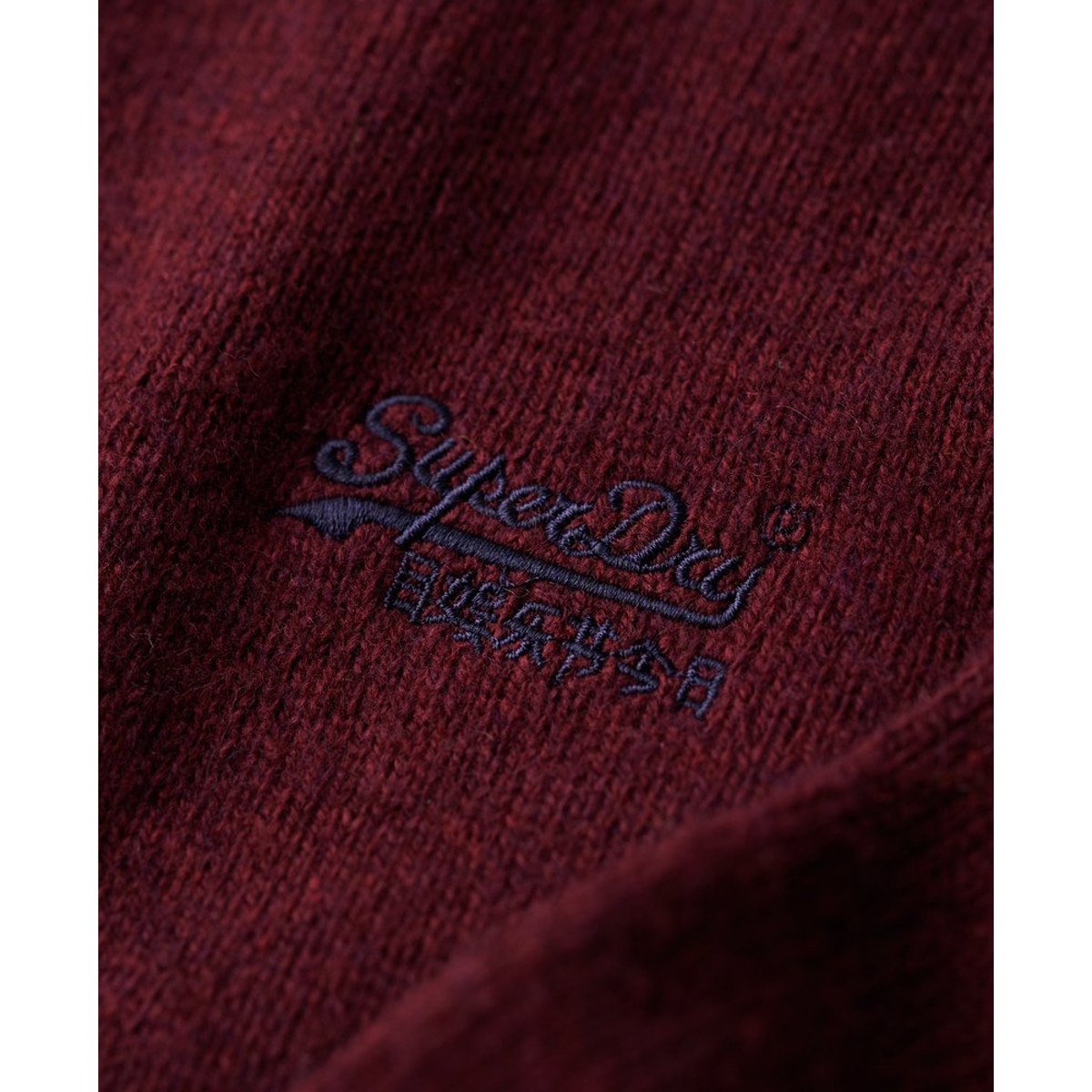 Pull à col zippé Essential fruit rouge foncé, SUPERDRY