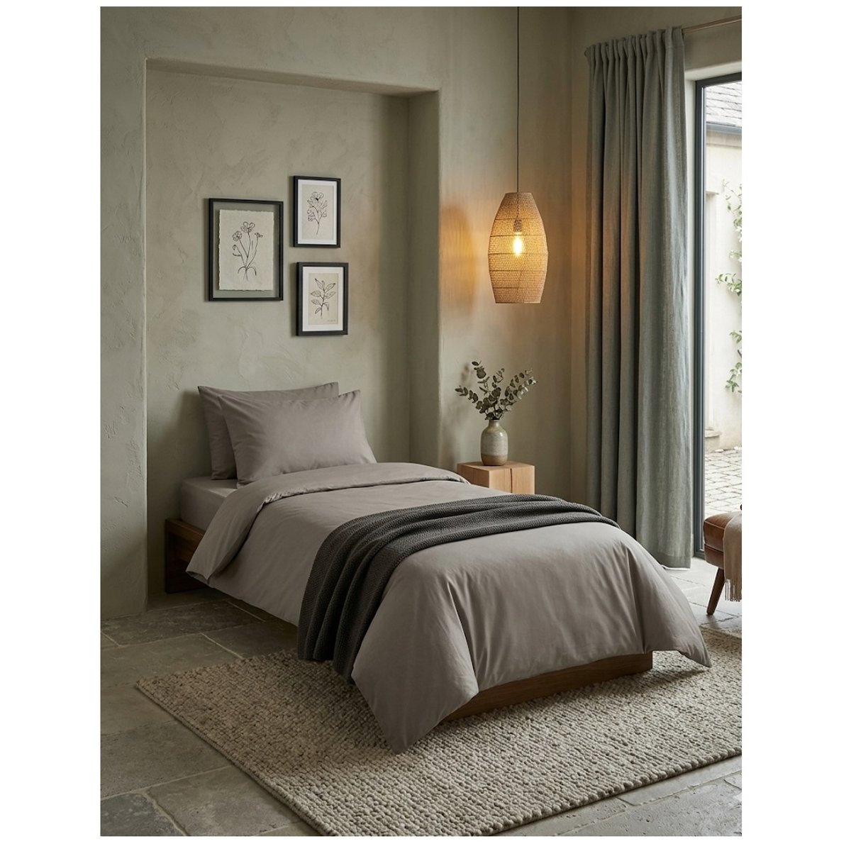 Housse de couette en coton uni Edenne lin, EDEN