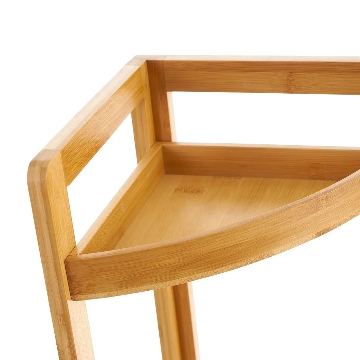 Étagère d'angle pour WC ou salle de bain en bambou 23x23x77cm bois, WADIGA
