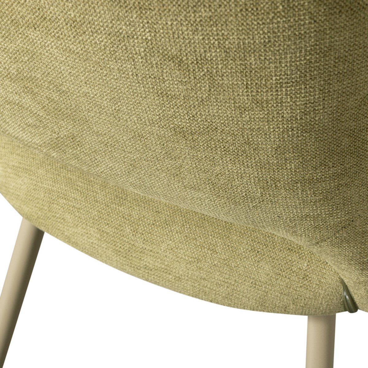 Lot de 2 fauteuils de table en tissu et métal- JENNY vert, WOOOD