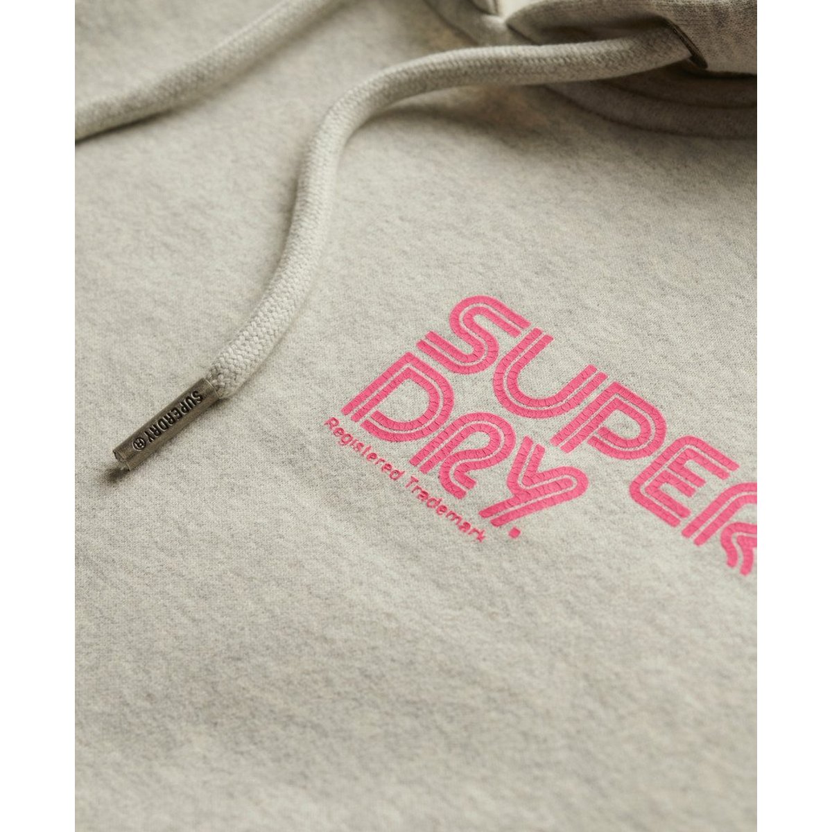 Sweat à capuche et rayures arc-en-ciel gris glacier chiné, SUPERDRY