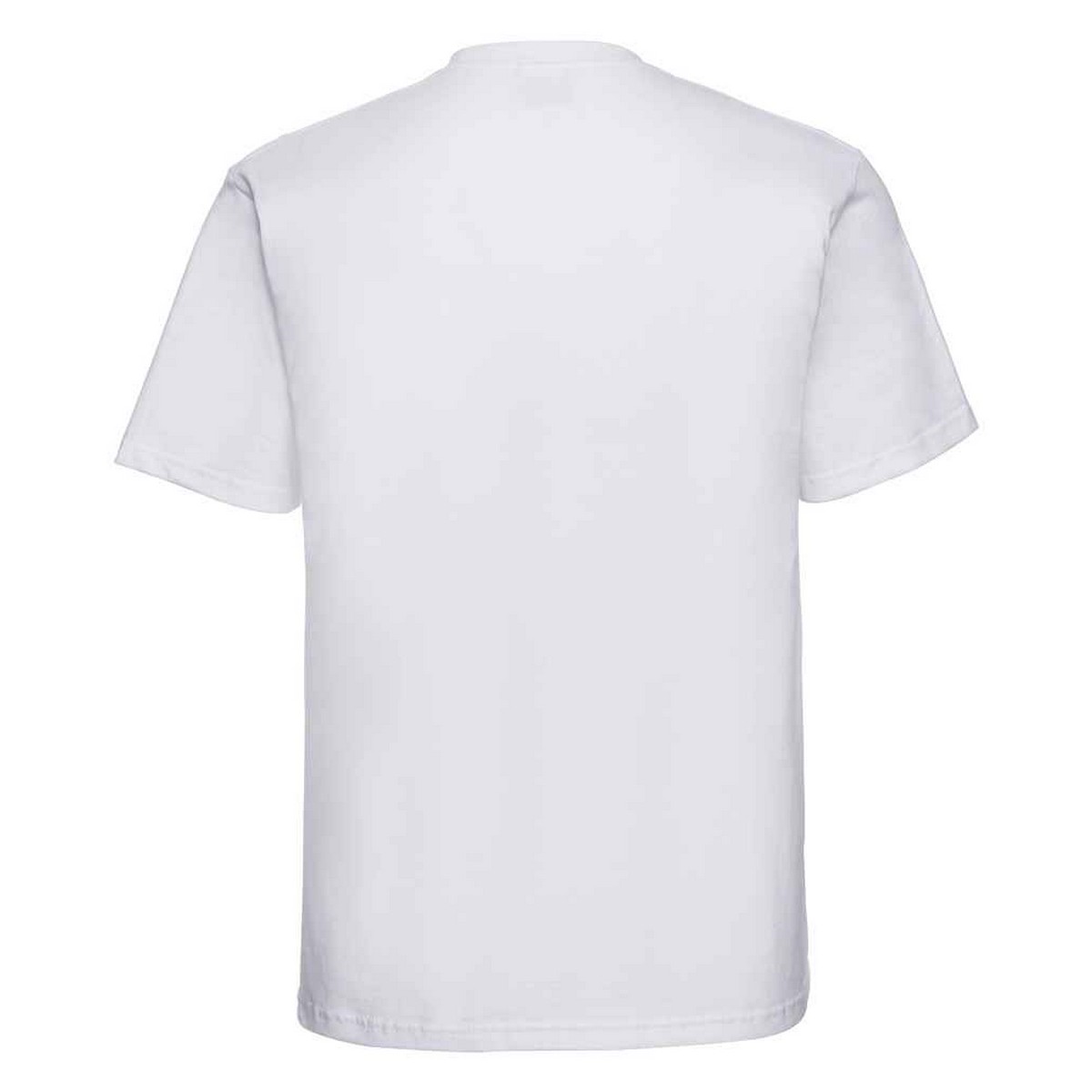 T-shirt uni manches courtes en coton blanc, RUSSELL