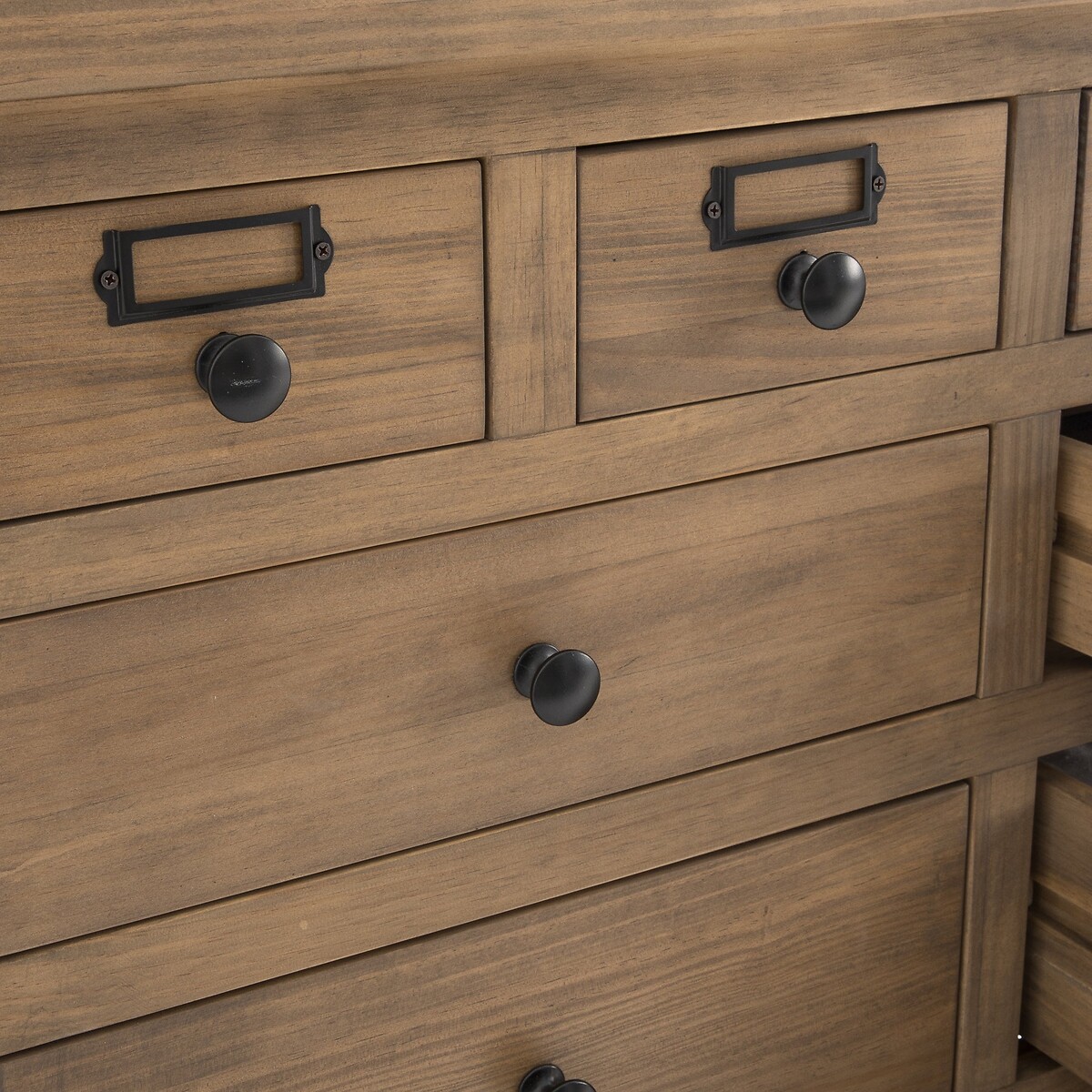 Buffet meuble de métier 15 tiroirs, Lunja ciré naturel, LA REDOUTE INTERIEURS