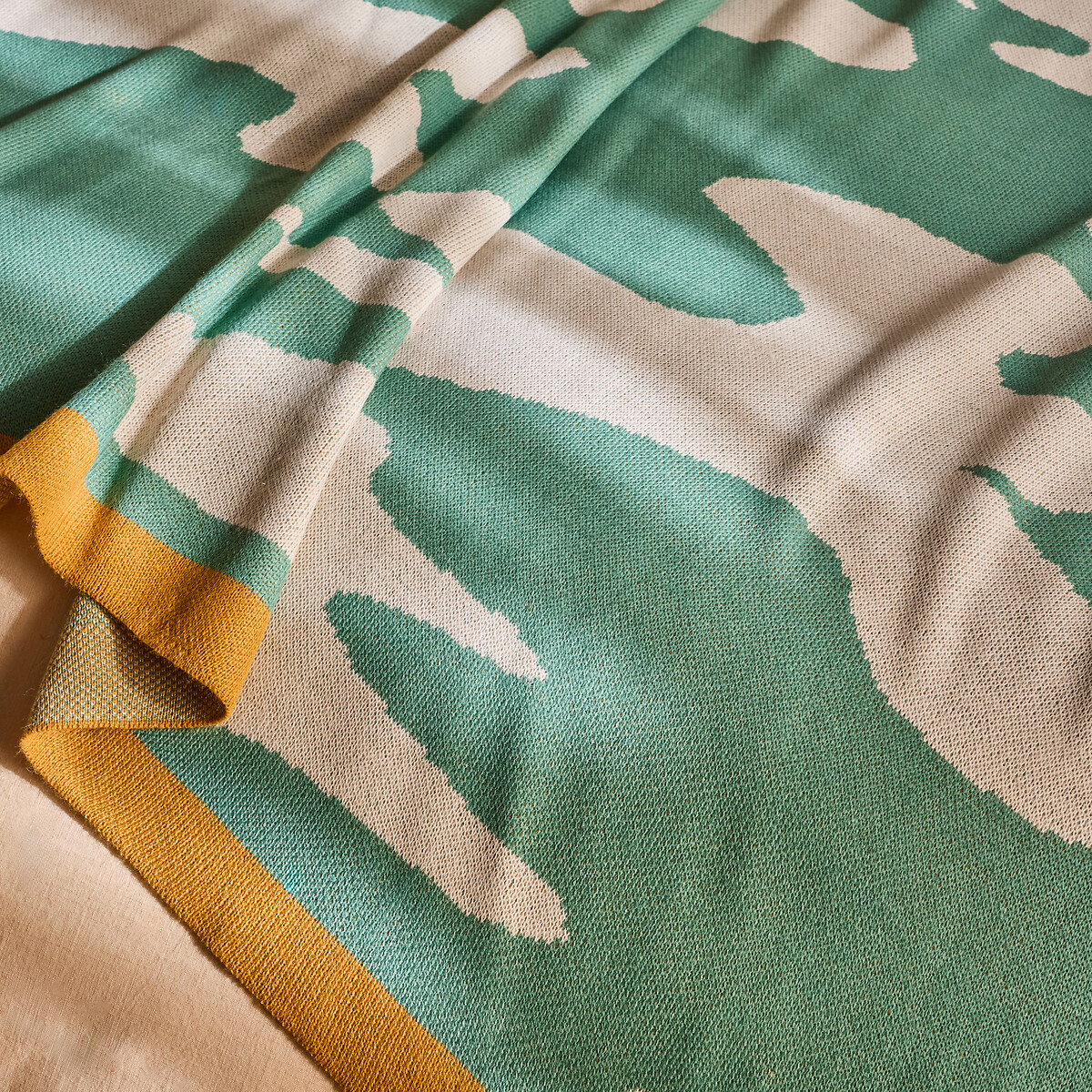 MADE.COM Ripple Knitted Throw teal, MADE