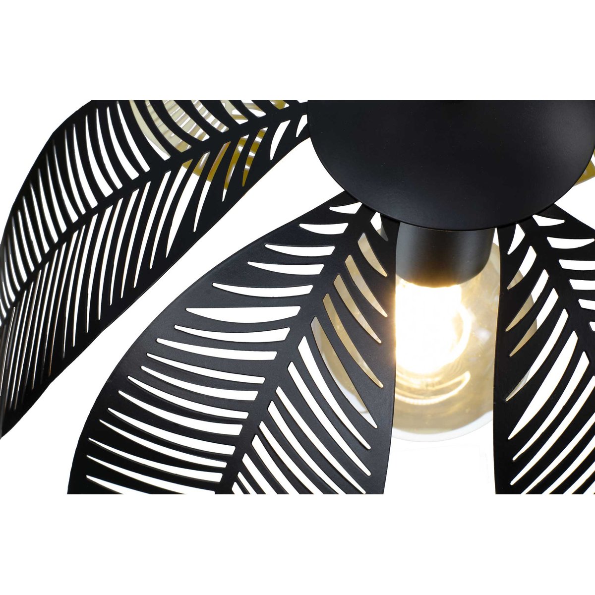 Suspension métal perforé, Ø 35cm, à monter, Vesca noir et doré, C-CREATION
