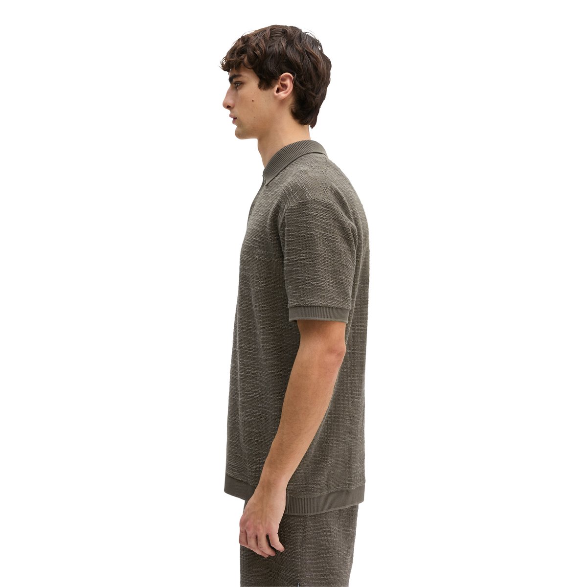 Poloshirt loose aus weichem Bouclé-Jersey marron foncé, MARC O'POLO